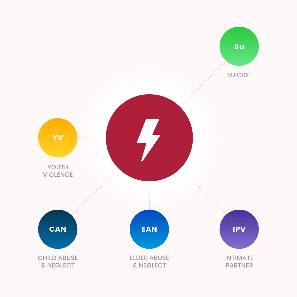Risk Factor - Economic stress associated with suicide, intimate partner violence, elder abuse and neglect, child abuse and neglect, and youth violence.