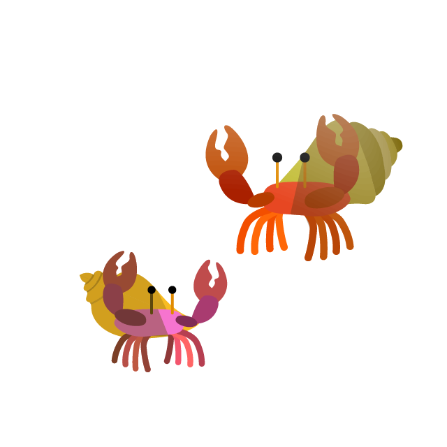 two crabs in a bubble