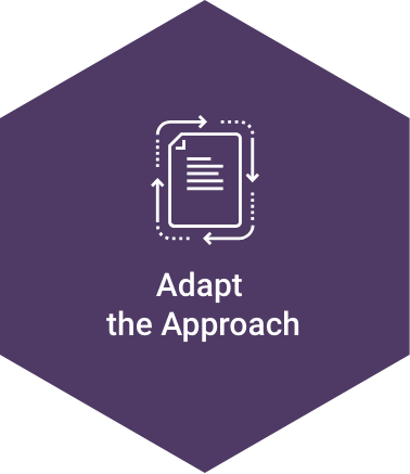 Hexagon icon titled 'Adapt the Approach'