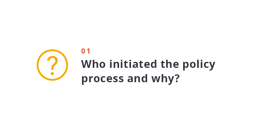 Who initiated the policy process and why?
